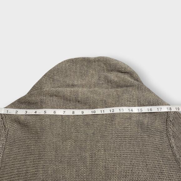 Katherine Barclay Wool Mohair Asymmetric Buckle Shawl Cardigan Brown Sz Large - Picture 13 of 14